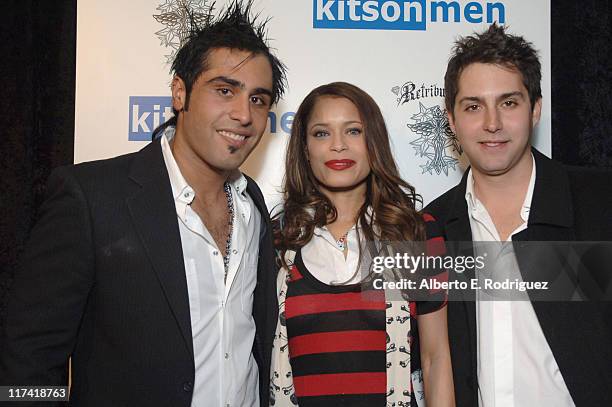 Omid Lari, Blu Cantrell and Amir Charnis during The Retribution Launch Party and Trunk Show at Kitson Men at Kitson Men in Beverly Hills, California,...