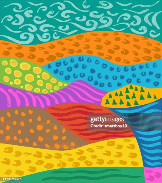 abstract landscape or pattern - unique perspective stock illustrations