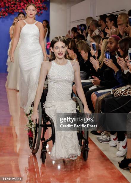 Bri Sclesse and models on the runway finale at the Theia Fall 2020 collection during New York Bridal Week at the Theia Showroom, Manhattan.