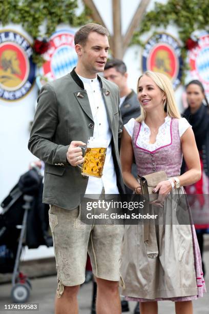 Goalkeeper Manuel Neuer of FC Bayern Muenchen and his wife Nina Weiss during the annual "FC Bayern Wiesn" at Kaeferschaenke beer tent / Oktoberfest...