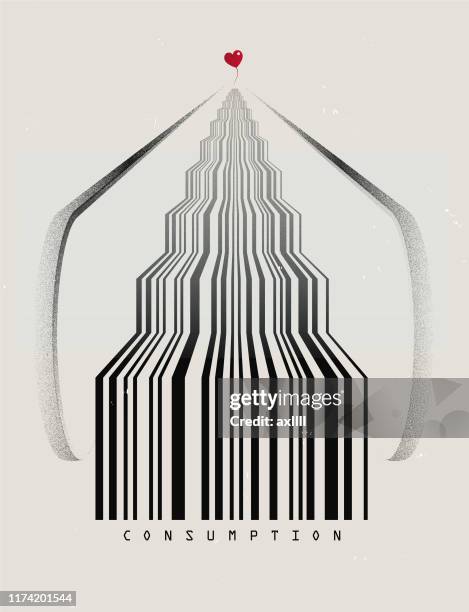 escalator barcode - capitalism stock illustrations