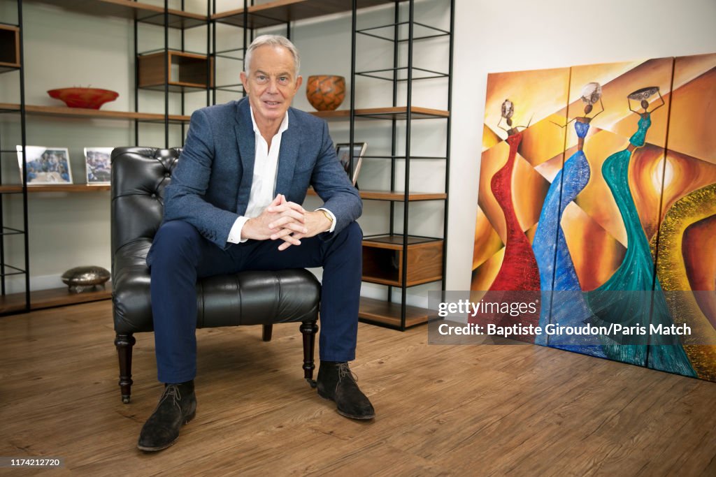 Former UK Prime Minister Tony Blair is photographed for Paris Match