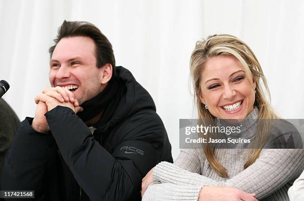 Christian Slater and Lisa Pepper during 2007 Sundance Film Festival - "Slipstream" Press Conference at Yarrow in Park City, Utah, United States.