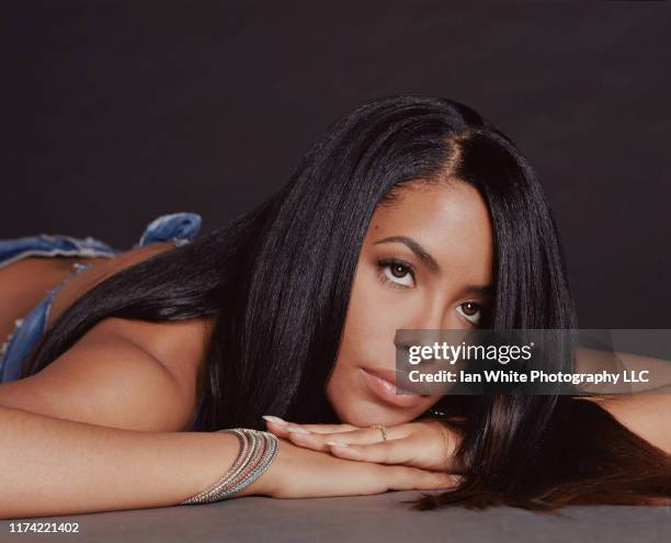 Singer Aaliyah is photographed for Sophisticate's Black Hair Magazine in 2000 in Los Angeles, California. PUBLISHED IMAGE.