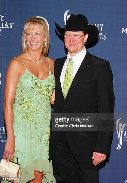Tracy Lawrence and wife during 40th Annual Academy of Country Music Awards - Arrivals at Mandalay Bay Resort and Casino Events Center in Las Vegas,...