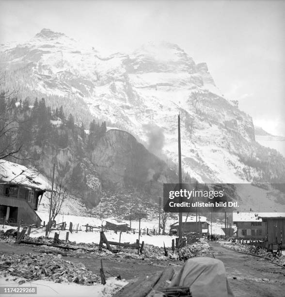 Ammunition dump of the Swiss army exploded and destroyed the railway station of Blausee-Mitholz 1947