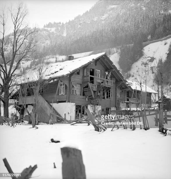 Ammunition dump of the Swiss army exploded and destroyed the railway station of Blausee-Mitholz 1947