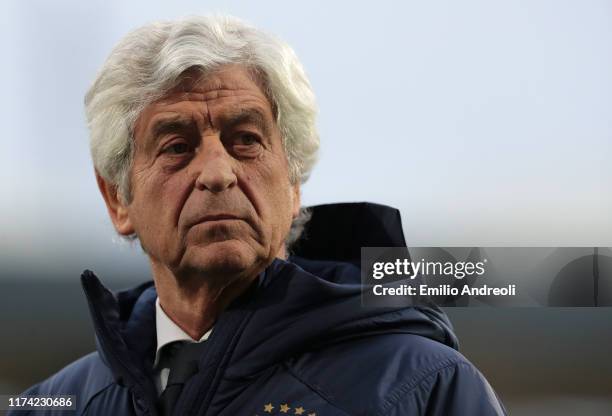 Gianni Rivera of Azzurri Legends looks on during the friendly match between DFB-All-Stars and Azzurri Legends at Sportpark Ronhof Thomas Sommer on...