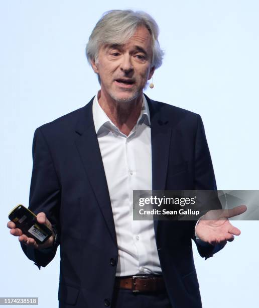 John Krafcik, CEO of Waymo, speaks at the opening event of the IAA 2019 Frankfurt Auto Show on September 12, 2019 in Frankfurt am Main, Germany. The...