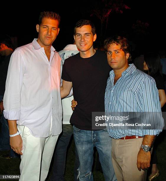 Jeff Goldstein, Scott Sartiano and Mike Heller during Fight For Children: San Tropez Soiree In The Hamptons - September 3, 2005 at Private Residence...