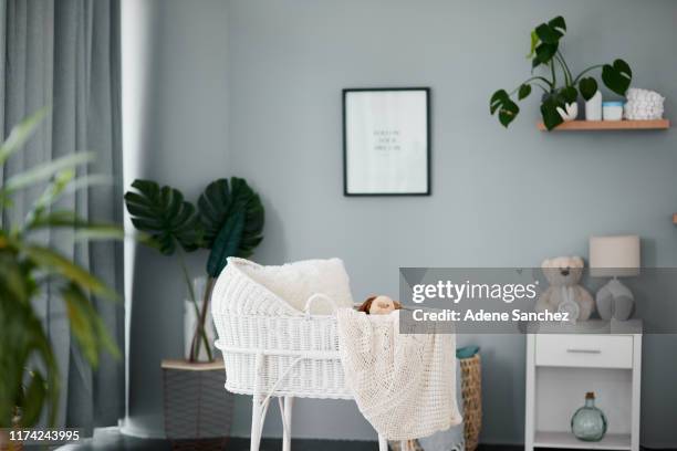 this room will be filled with laughter and cries soon - empty crib imagens e fotografias de stock