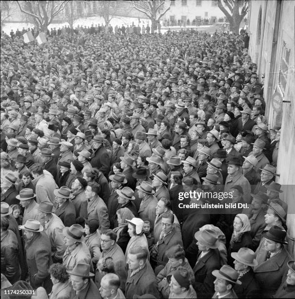 Protest gegen Kraftwerkbau; Wasserkraftwerk; 1952