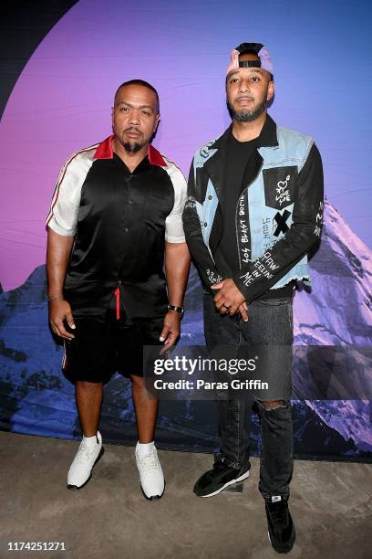 Artists Timbaland and Swizz Beatz attend day 1 of REVOLT Summit x AT&T Summit on September 12, 2019 in Atlanta, Georgia.