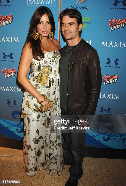 Jeff Gordon and wife Ingrid Vandebosch during Hotel De Maxim Party for Super Bowl XLI - Arrivals at Sagamore Hotel in Miami Beach, Florida, United...