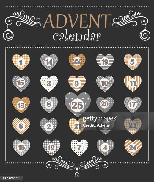 retro-adventskalender - advent calendar surprise stock-grafiken, -clipart, -cartoons und -symbole