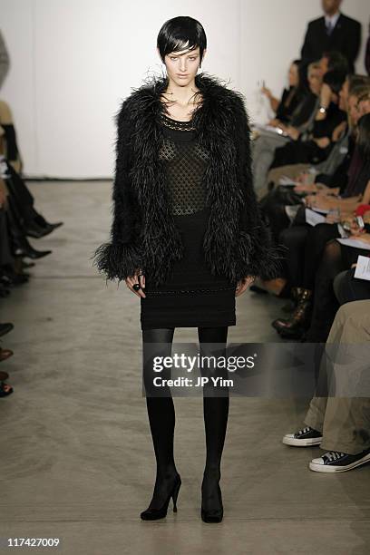 Michaela Kocianova wearing Malandrino Fall 2007 during Mercedes-Benz Fashion Week Fall 2007 - Malandrino - Runway at Chelsea Art Museum in New York...