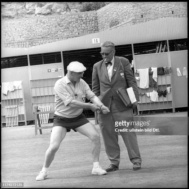 Olympische Spiele Rom 1960: Ruder-Trainer Scherer mit ATP-Chef Pfister