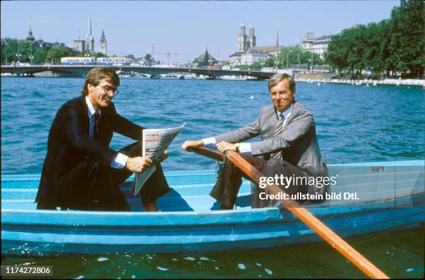 Michael Ringier und Bruder Christoph auf dem Zürichsee, 1984