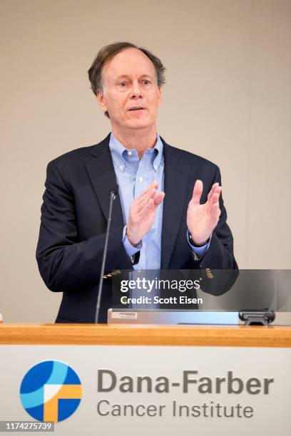 William G Kaelin Jr., recipient of the 2019 Nobel Prize in Physiology or Medicine speaks at Dana Farber Cancer Institute on October 7, 2019 in...