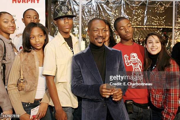Eddie Murphy and Family during Los Angeles Premiere of DreamWorks Pictures' "NORBIT" at The Village in Westwood, California, United States.