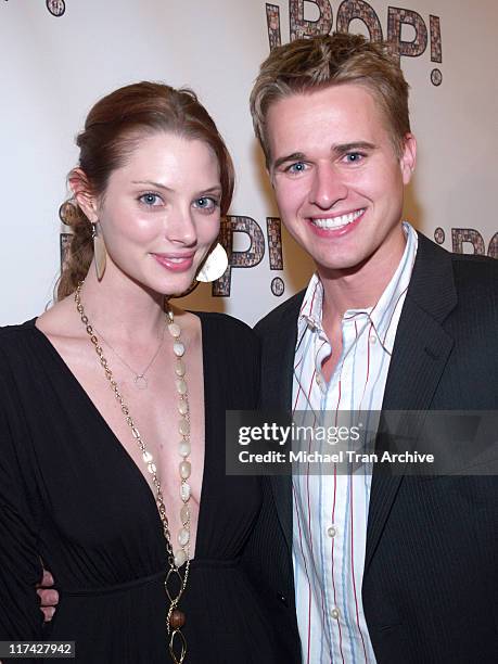 April Bowlby and Randy Wayne during 2006 iPOP Awards - Backstage at Century Plaza Hotel Hotel in Century City, California, United States.