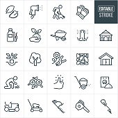 Landscaping Thin Line Icons - Editable Stroke