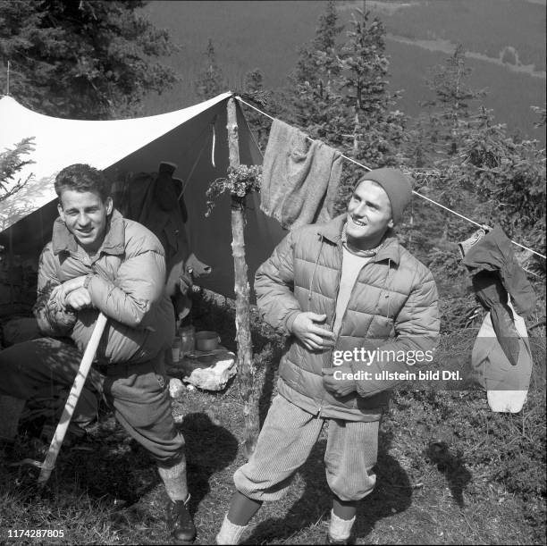 Biwak, Zelten; Besteigung der Eigernordwand 1958