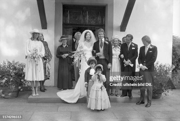 Wedding of actress Greta Chi with Maxwell Lewis on the Burgenstock 1978