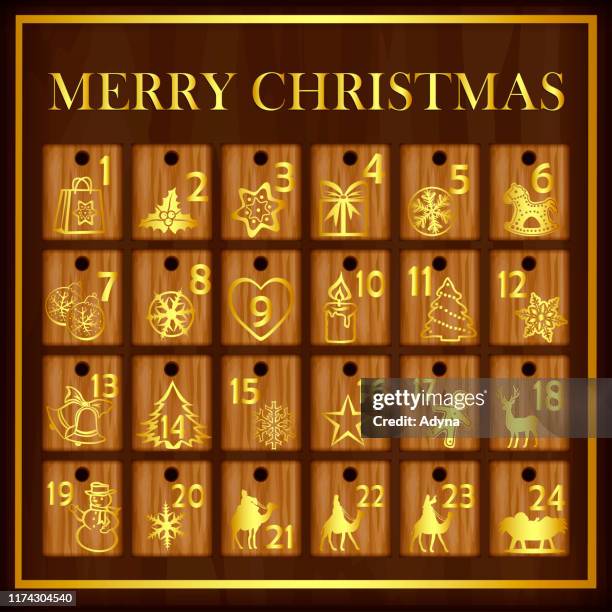 weihnachts-adventskalender - advent calendar surprise stock-grafiken, -clipart, -cartoons und -symbole