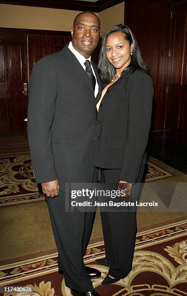 Antwone Fisher and wife Lynette during Writers Guild of America West Awards - Inside at Hyatt Regency Century Plaza Hotel in Century City,...