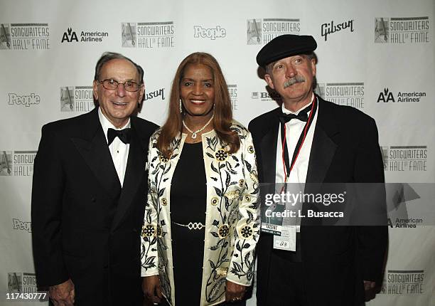 Hal David with inductees Sylvia Moy and Will Jennings