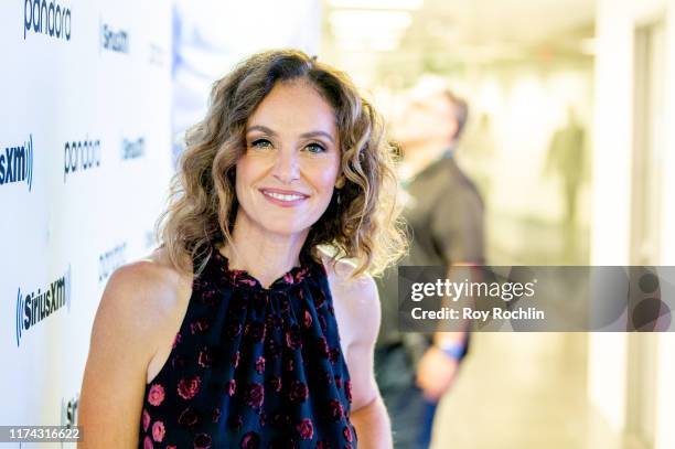 Actress Amy Brenneman visits SiriusXM Studios on September 12, 2019 in New York City.