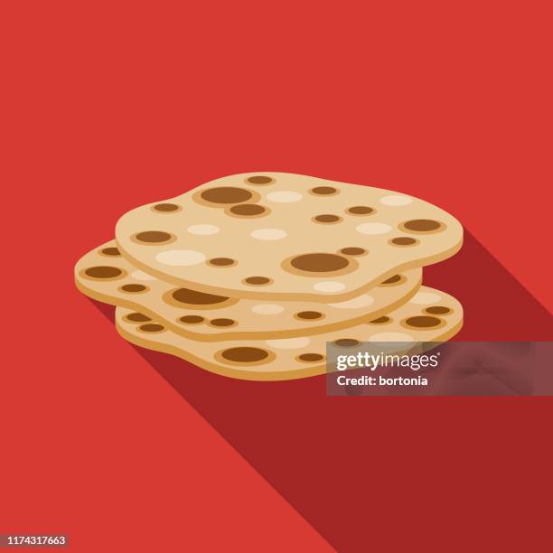 naan bread indian food icon - indian food stock illustrations