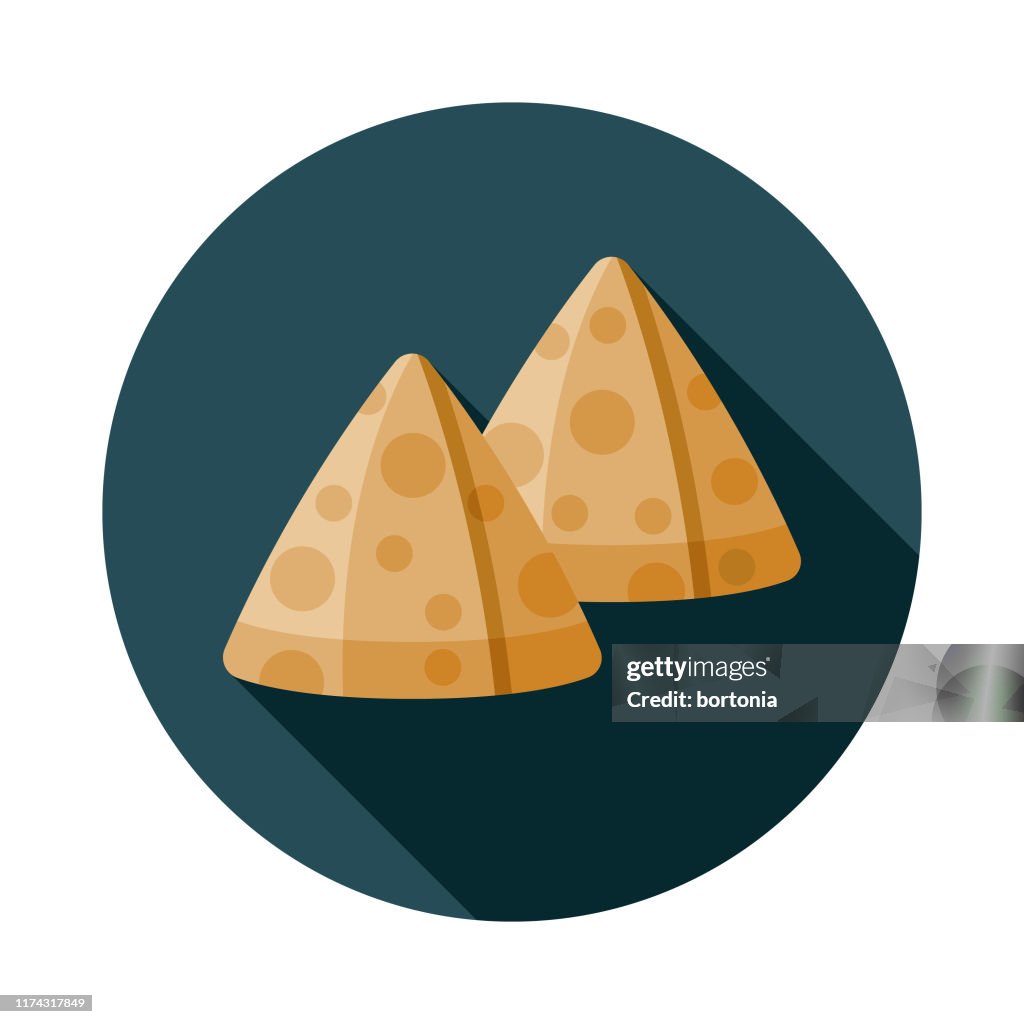 Ícone indiano do alimento de samosas