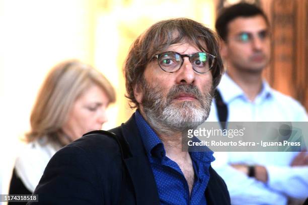 Italian art historians Roberto Cotroneo attends the inauguration of the american artist and photographer Steve McCurry exhibition "Leggere" at...