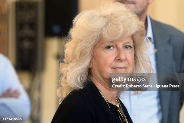 Italian art historians Biba Giacchetti attends the inauguration of the american artist and photographer Steve McCurry exhibition "Leggere" at...