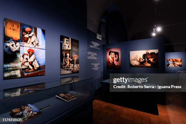 The inauguration of the american artist and photographer Steve McCurry exhibition "Leggere" at Galleria Estensi on September 12, 2019 in Modena,...