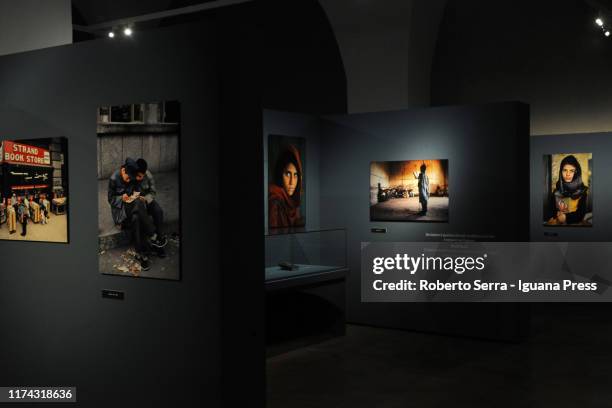 The inauguration of the american artist and photographer Steve McCurry exhibition "Leggere" at Galleria Estensi on September 12, 2019 in Modena,...