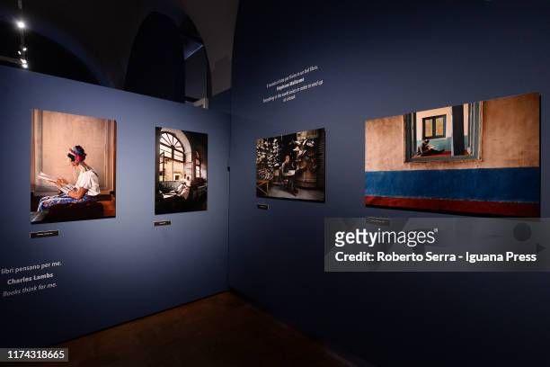 The inauguration of the american artist and photographer Steve McCurry exhibition "Leggere" at Galleria Estensi on September 12, 2019 in Modena,...