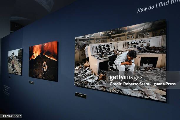 The inauguration of the american artist and photographer Steve McCurry exhibition "Leggere" at Galleria Estensi on September 12, 2019 in Modena,...