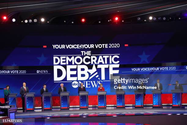 Democratic presidential candidates Sen. Amy Klobuchar , Sen. Cory Booker , South Bend, Indiana Mayor Pete Buttigieg, Sen. Bernie Sanders , former...