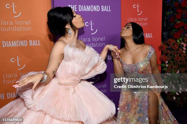 Cardi B and Hennessy Carolina attend Rihanna's 5th Annual Diamond Ball Benefitting The Clara Lionel Foundation at Cipriani Wall Street on September...