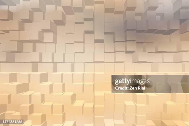 abstract image with repetitive protruded geometric blocks - protruding stock pictures, royalty-free photos & images