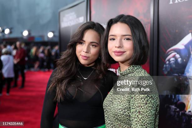 Ángela Aguilar and Aneliz Aguilar attend Halloween Horror Nights at Universal Studios Hollywood on September 12, 2019 in Universal City, California.