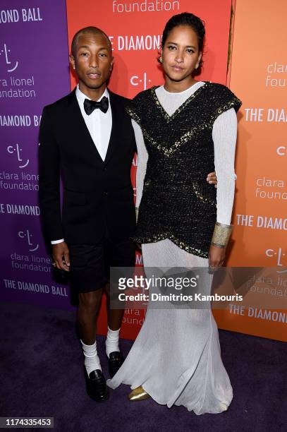 Pharrell Williams and Helen Lasichanh attend Rihanna's 5th Annual Diamond Ball Benefitting The Clara Lionel Foundation at Cipriani Wall Street on...