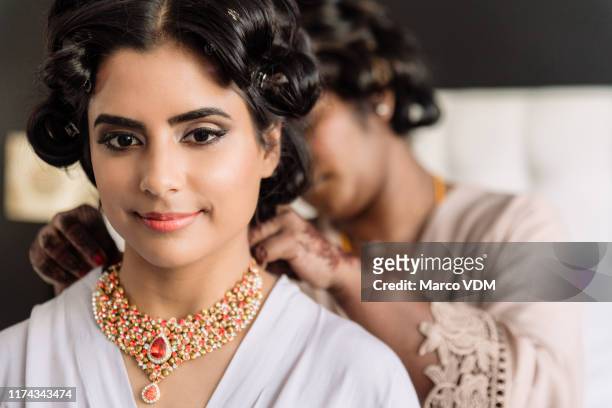 every bride deserves to feel like a princess - indian bridal makeup stock pictures, royalty-free photos & images
