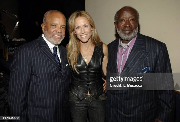 Berry Gordy, Sheryl Crow and Clarence Avant at the T.J. Martell Foundation's 31st Annual Awards gala at the Marriott Marquis in New York City...
