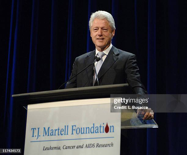 Former President Bill Clinton at the T.J. Martell Foundation's 31st Annual Awards gala at the Marriott Marquis in New York City