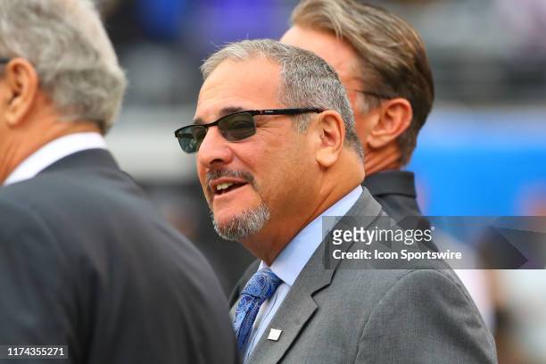 New York Giants general manager Dave Gettleman prior to the National Football League game between the New York Giants and the Minnesota Vikings on...