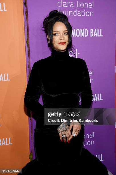 Rihanna attends Rihanna's 5th Annual Diamond Ball Benefitting The Clara Lionel Foundation at Cipriani Wall Street on September 12, 2019 in New York...